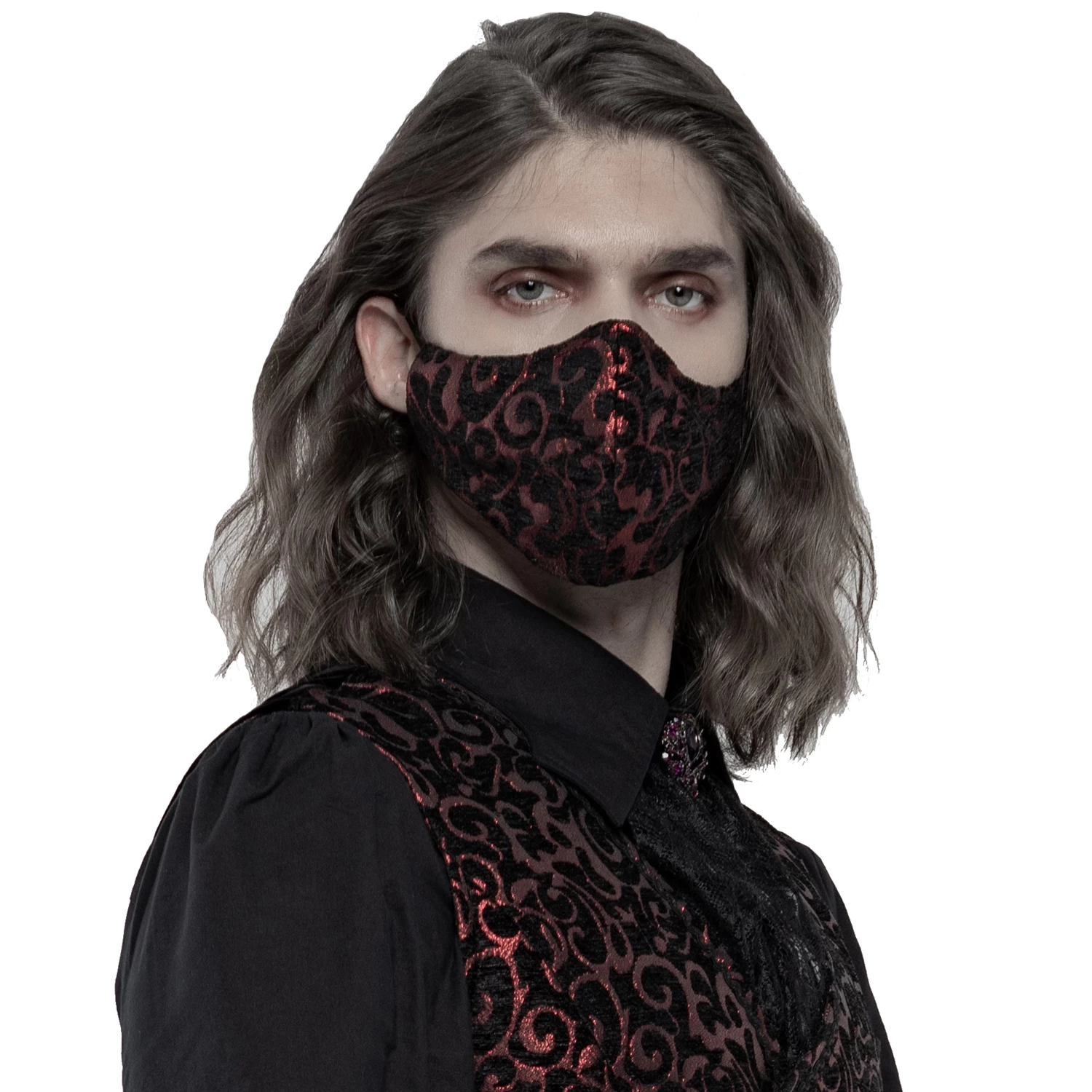 Masque 'Alchemist' En Jacquard Noir Et Rouge 5 Masque 'Alchemist' En Jacquard Noir Et Rouge â Image 3