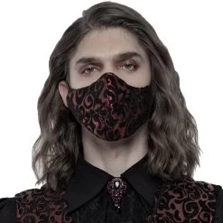 Masque 'Alchemist' En Jacquard Noir Et Rouge