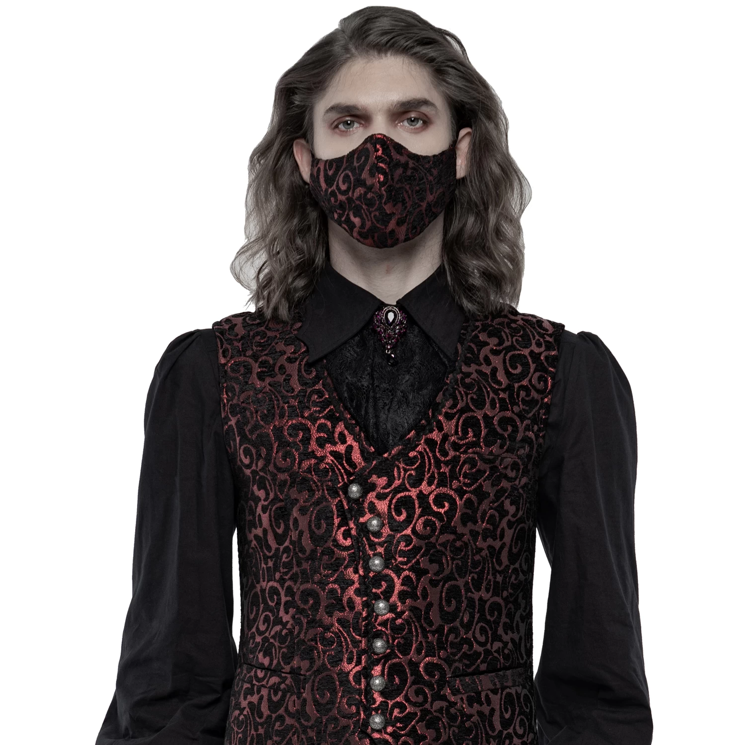Masque 'Alchemist' En Jacquard Noir Et Rouge 6 Masque 'Alchemist' En Jacquard Noir Et Rouge â Image 4