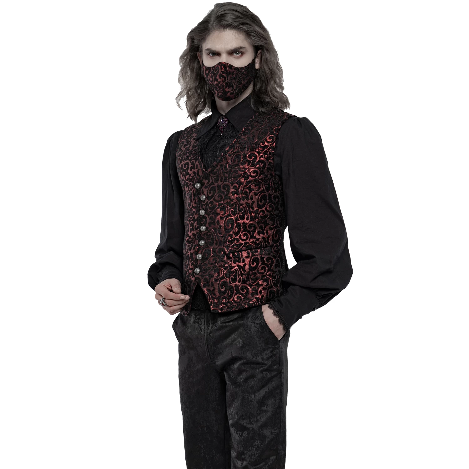 Masque 'Alchemist' En Jacquard Noir Et Rouge 8 Masque 'Alchemist' En Jacquard Noir Et Rouge â Image 6