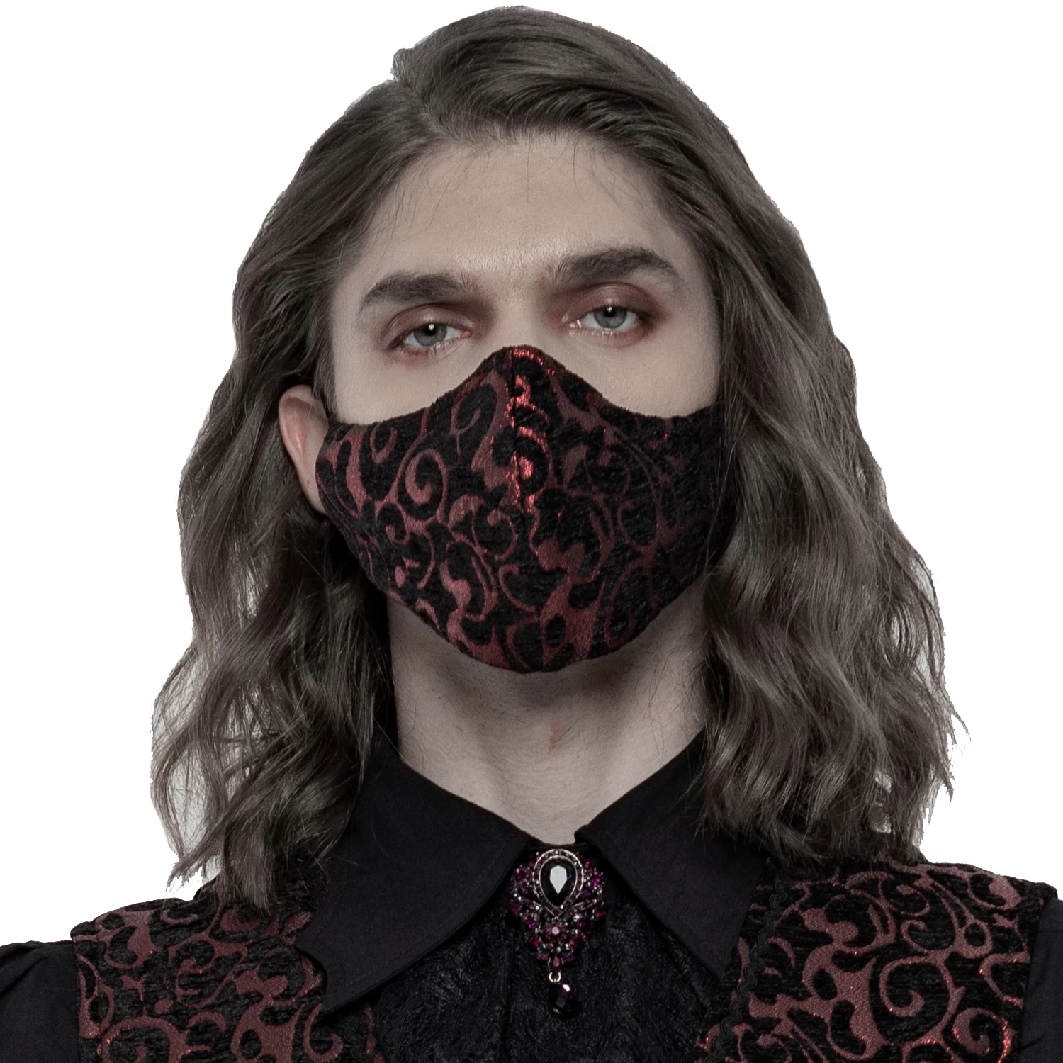 Masque 'Alchemist' En Jacquard Noir Et Rouge 3 Masque 'Alchemist' En Jacquard Noir Et Rouge