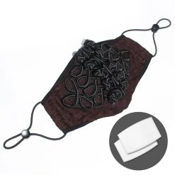 Masque 'Black Twists' Bordeaux 13 Masque 'Black Twists' Bordeaux -Magasin De Mode masque black twists bordeaux 4