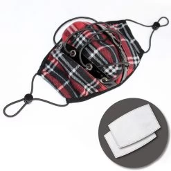 Masque En Tartan Rouge -Magasin De Mode masque en tartan rouge 4