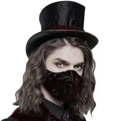 Masque 'Hamlet' En Velours Bordeaux -Magasin De Mode masque hamlet en velours bordeaux 2