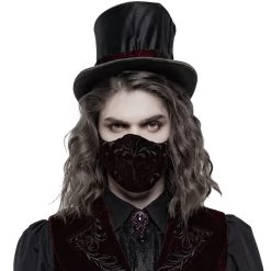 Masque 'Hamlet' En Velours Bordeaux -Magasin De Mode masque hamlet en velours bordeaux 3