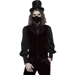 Masque 'Hamlet' En Velours Bordeaux -Magasin De Mode masque hamlet en velours bordeaux 4