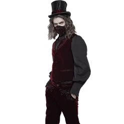 Masque 'Hamlet' En Velours Bordeaux -Magasin De Mode masque hamlet en velours bordeaux 5