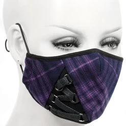 Masque Mauve Avec Laçage Noir -Magasin De Mode masque mauve avec lacage noir 2