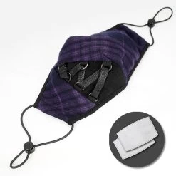 Masque Mauve Avec Laçage Noir -Magasin De Mode masque mauve avec lacage noir 3