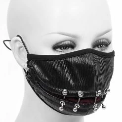 Masque 'Piercings' Noir Et Rouge -Magasin De Mode masque piercings noir et rouge 2