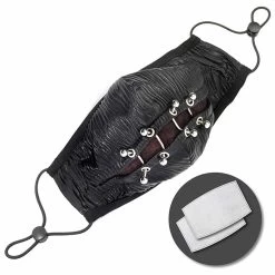 Masque 'Piercings' Noir Et Rouge -Magasin De Mode masque piercings noir et rouge 4