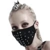 Masque 'Rebellion' Noir Avec Spikes Bleus 2 Masque 'Rebellion' Noir Avec Spikes Bleus -Magasin De Mode masque rebellion noir avec spikes bleus