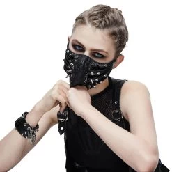 Masque 'Silver Pinned' Noir -Magasin De Mode masque silver pinned noir 5