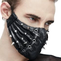 Masque 'Silver Pinned' Noir -Magasin De Mode masque silver pinned noir 8