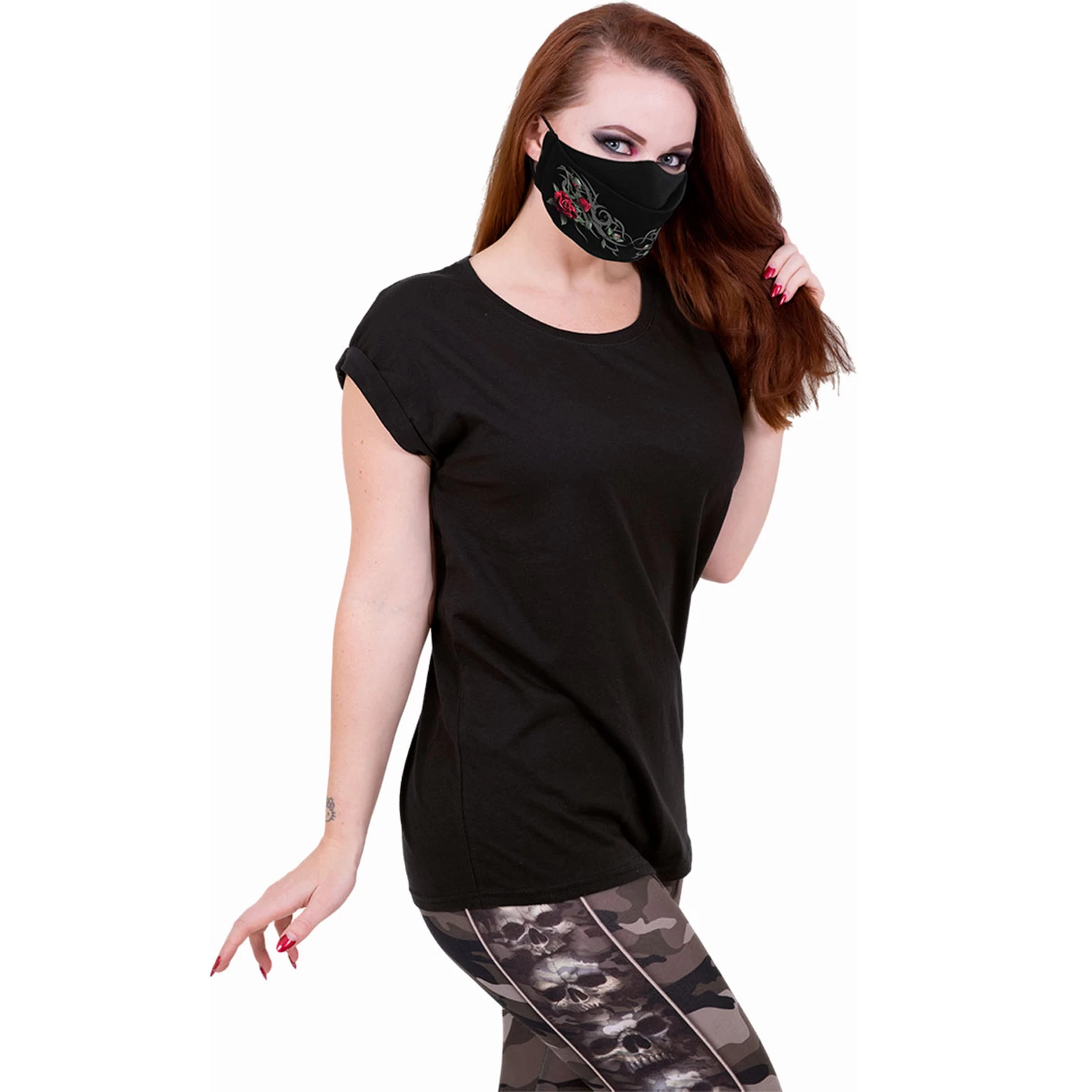 Masque 'Tribal Rose' Noir 7 Masque 'Tribal Rose' Noir â Image 5