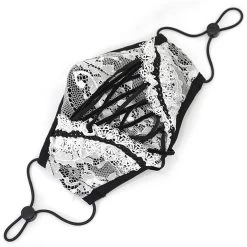 Masque 'White Lace' Blanc Et Noir 12 Masque 'White Lace' Blanc Et Noir -Magasin De Mode masque white lace blanc et noir 3
