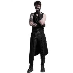 Mi-Jupe Kilt Asymétrique 'Dementor' Noire -Magasin De Mode mi jupe kilt asymetrique dementor noire 1