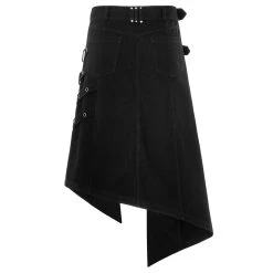 Mi-Jupe Kilt Asymétrique 'Dementor' Noire -Magasin De Mode mi jupe kilt asymetrique dementor noire 11