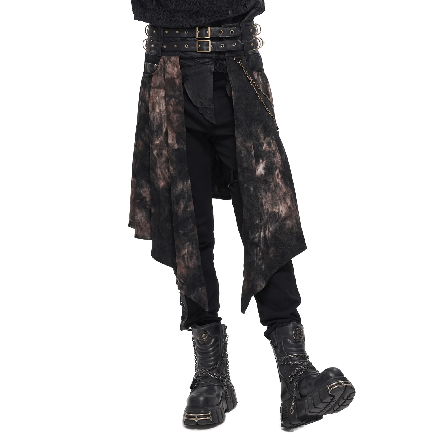 Mi-Jupe Kilt Asymétrique 'Taurus' Noire Et Cuivre 14 Mi-Jupe Kilt Asymétrique 'Taurus' Noire Et Cuivre – Image 12