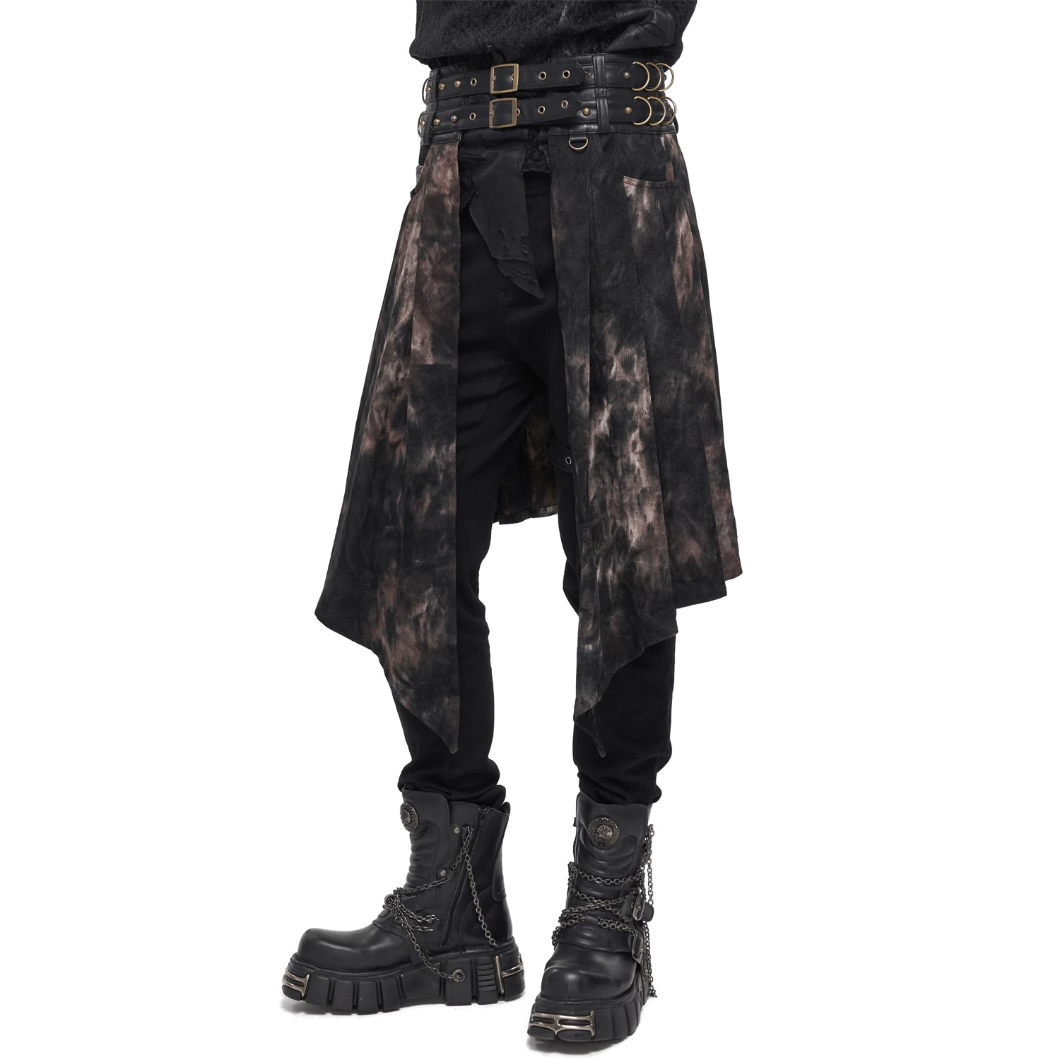 Mi-Jupe Kilt Asymétrique 'Taurus' Noire Et Cuivre 15 Mi-Jupe Kilt Asymétrique 'Taurus' Noire Et Cuivre – Image 13