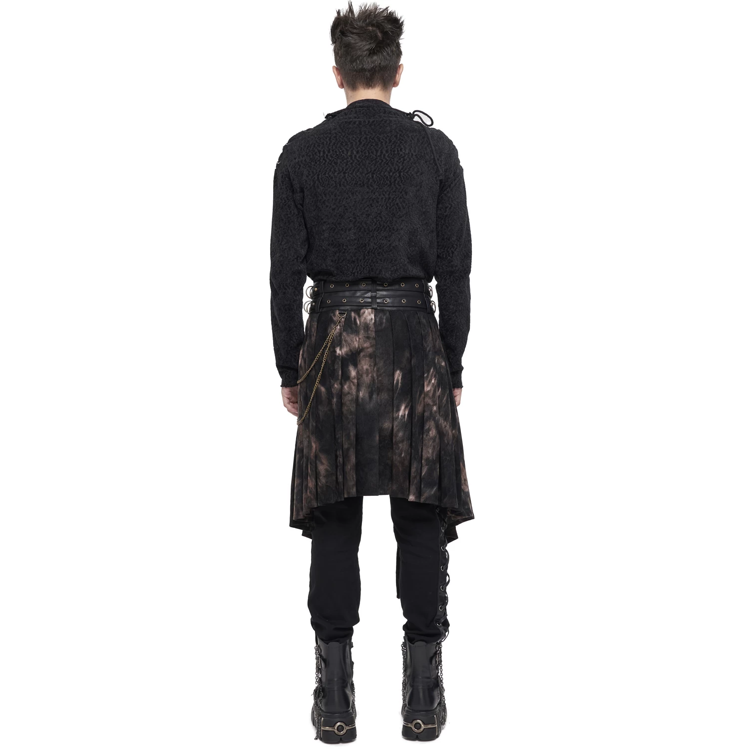 Mi-Jupe Kilt Asymétrique 'Taurus' Noire Et Cuivre 5 Mi-Jupe Kilt Asymétrique 'Taurus' Noire Et Cuivre – Image 3