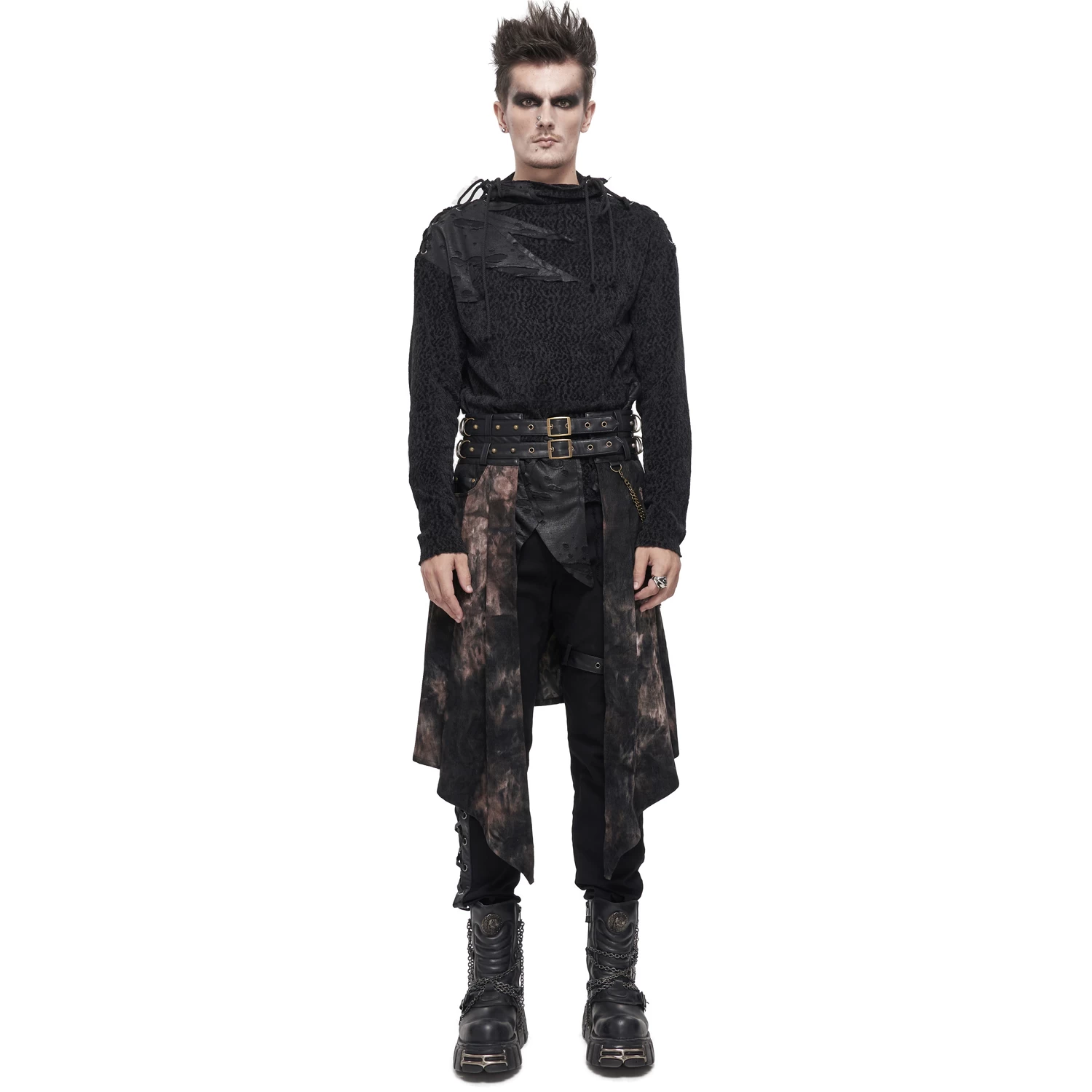 Mi-Jupe Kilt Asymétrique 'Taurus' Noire Et Cuivre 7 Mi-Jupe Kilt Asymétrique 'Taurus' Noire Et Cuivre – Image 5
