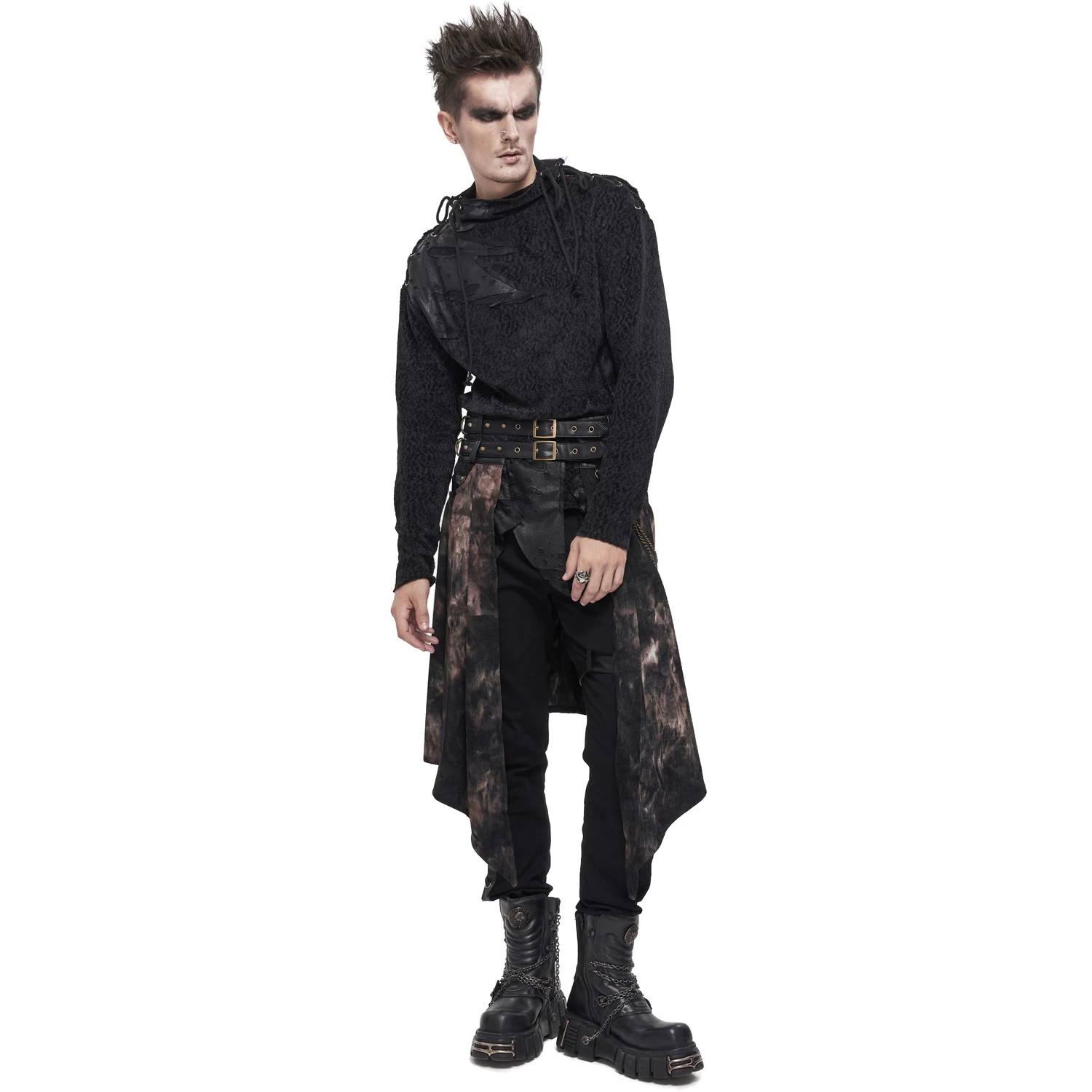 Mi-Jupe Kilt Asymétrique 'Taurus' Noire Et Cuivre 9 Mi-Jupe Kilt Asymétrique 'Taurus' Noire Et Cuivre – Image 7