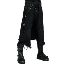 Mi-Jupe Kilt Pour Hommes 'Goth Stylish' Noire