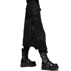 Mi-Jupe Kilt Pour Hommes 'Goth Stylish' Noire 24 Mi-Jupe Kilt Pour Hommes 'Goth Stylish' Noire -Magasin De Mode mi jupe kilt pour hommes goth stylish noire 6