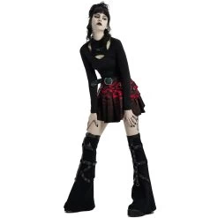 Mini Jupe 'Gehenna' Rouge Et Noire -Magasin De Mode mini jupe gehenna rouge et noire 12