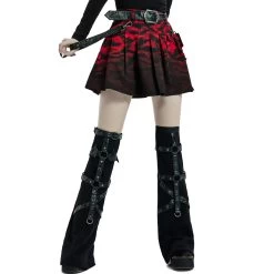 Mini Jupe 'Gehenna' Rouge Et Noire -Magasin De Mode mini jupe gehenna rouge et noire 16