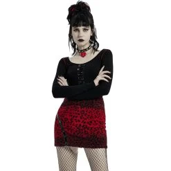 Mini-Jupe 'Hot Girl' En Léopard Rouge -Magasin De Mode mini jupe hot girl en leopard rouge 9