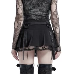 Mini Jupe Plissée 'Punk Decadent' Noire 32 Mini Jupe Plissée 'Punk Decadent' Noire -Magasin De Mode mini jupe plissee punk decadent noire 12