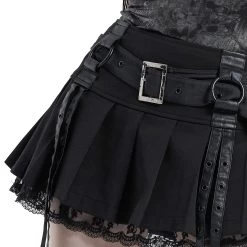 Mini Jupe Plissée 'Punk Decadent' Noire 34 Mini Jupe Plissée 'Punk Decadent' Noire -Magasin De Mode mini jupe plissee punk decadent noire 14