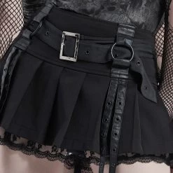 Mini Jupe Plissée 'Punk Decadent' Noire 37 Mini Jupe Plissée 'Punk Decadent' Noire -Magasin De Mode mini jupe plissee punk decadent noire 17