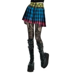 Mini-Jupe Plissée 'Punk Plaid' à Carreaux