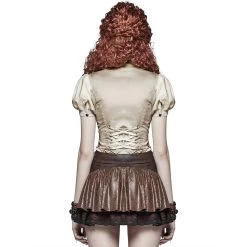 Mini-Jupe Steampunk 'Norra' Marron -Magasin De Mode mini jupe steampunk norra marron 3
