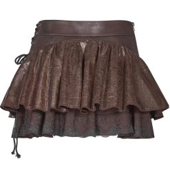 Mini-Jupe Steampunk 'Norra' Marron -Magasin De Mode mini jupe steampunk norra marron 7