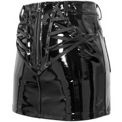 Mini Jupe 'Toxica' En Simili Cuir Noir -Magasin De Mode mini jupe toxica en simili cuir noir 14