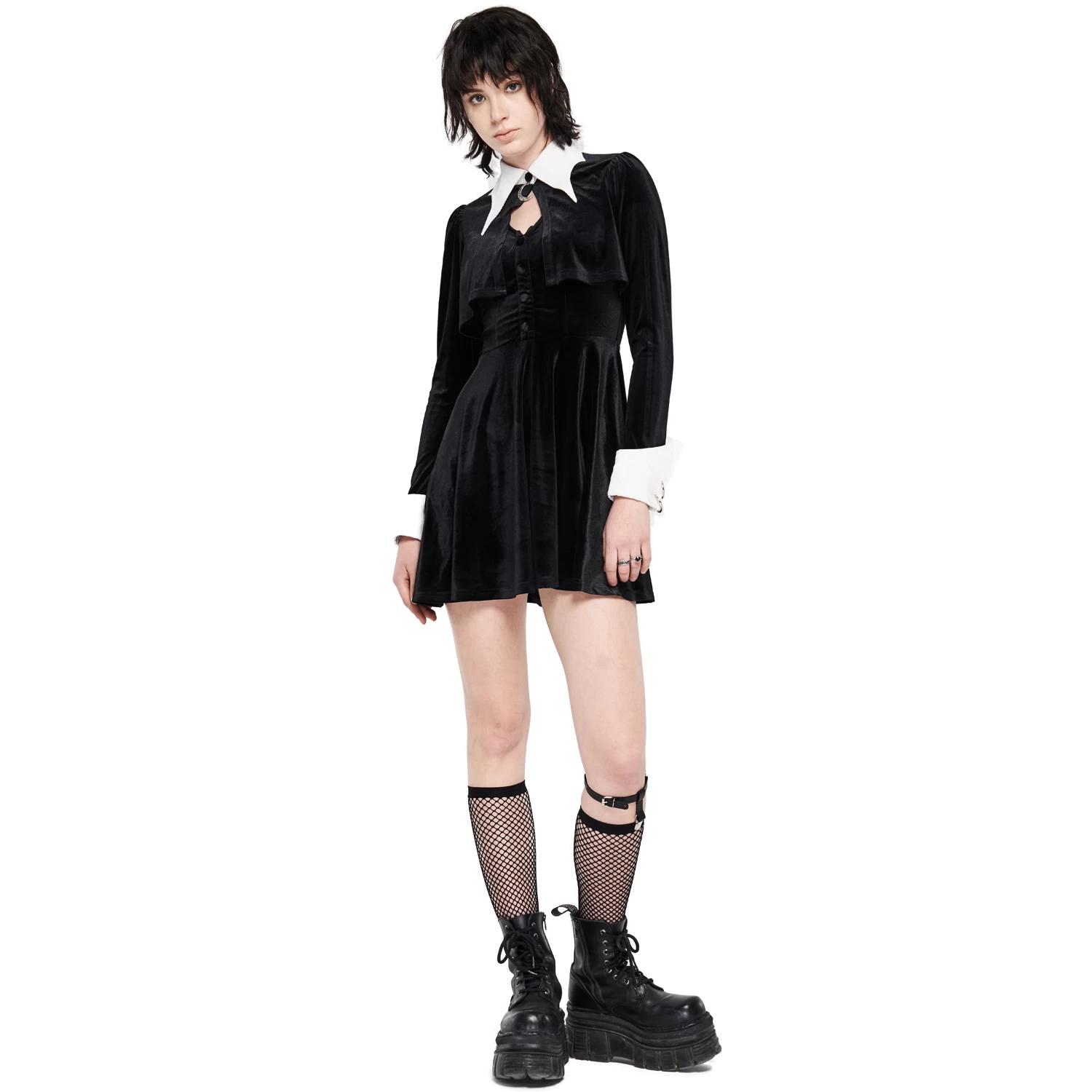 Mini Robe 'Dark Bat' Noire Et Blanche 14 Mini Robe 'Dark Bat' Noire Et Blanche – Image 12