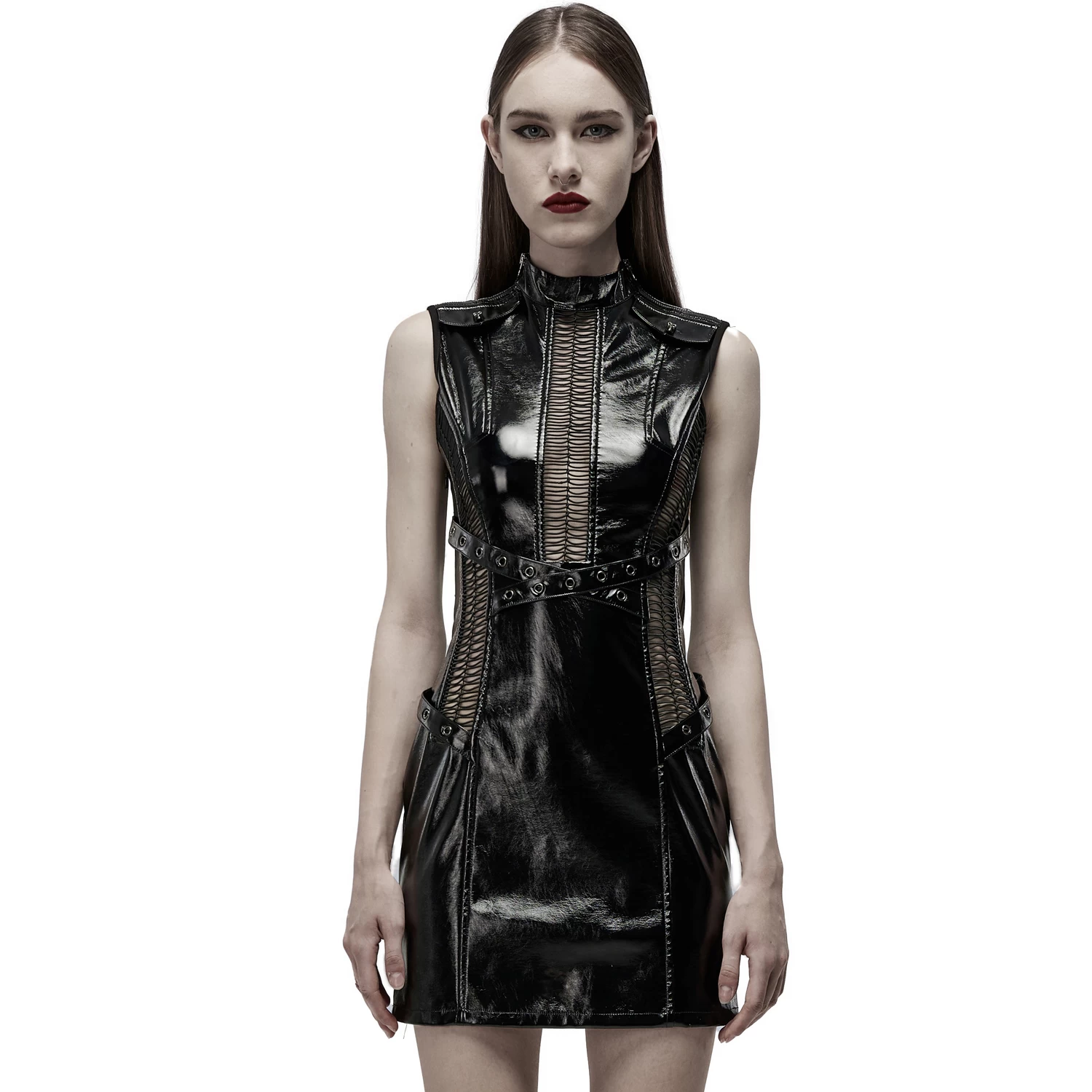 Mini Robe 'Dark Fetish' En Simili Cuir Noir Verni 6 Mini Robe 'Dark Fetish' En Simili Cuir Noir Verni â Image 4