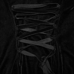 Mini Robe 'Ishtar' En Velours Noir Et Dentelle Blanche -Magasin De Mode mini robe ishtar en velours noir et dentelle blanche 11