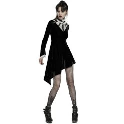Mini Robe 'Ishtar' En Velours Noir Et Dentelle Blanche -Magasin De Mode mini robe ishtar en velours noir et dentelle blanche 5