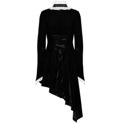 Mini Robe 'Ishtar' En Velours Noir Et Dentelle Blanche -Magasin De Mode mini robe ishtar en velours noir et dentelle blanche 8