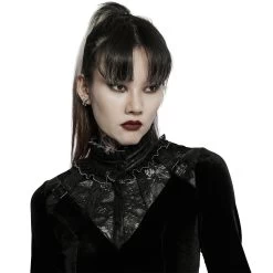 Mini Robe 'Ishtar' Noire En Velours Et Dentelle -Magasin De Mode mini robe ishtar noire en velours et dentelle 5