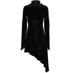 Mini Robe 'Ishtar' Noire En Velours Et Dentelle -Magasin De Mode mini robe ishtar noire en velours et dentelle 8