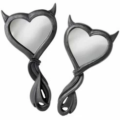 Miroir à Main 'Devil's Heart' Noir -Magasin De Mode miroir a main devil s heart noir 2