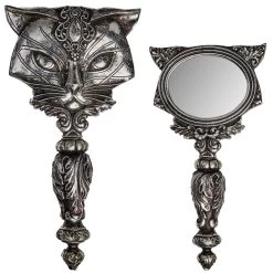 Miroir à Main 'Sacred Cat' Argenté 8 Miroir à Main 'Sacred Cat' Argenté -Magasin De Mode miroir a main sacred cat argente 2