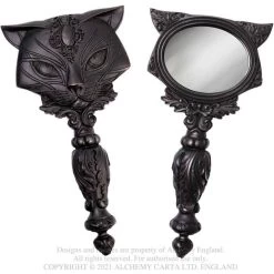 Miroir à Main 'Sacred Cat' Noir -Magasin De Mode miroir a main sacred cat noir 2