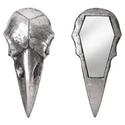 Miroir Compact 'Raven Skull' Argent Antique 7 Miroir Compact 'Raven Skull' Argent Antique -Magasin De Mode miroir compact raven skull argent antique 2
